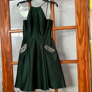 Green Satin Prom Dress